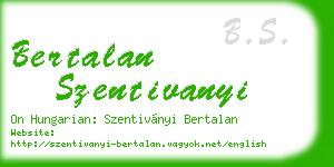 bertalan szentivanyi business card