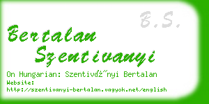 bertalan szentivanyi business card